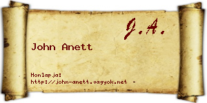 John Anett névjegykártya